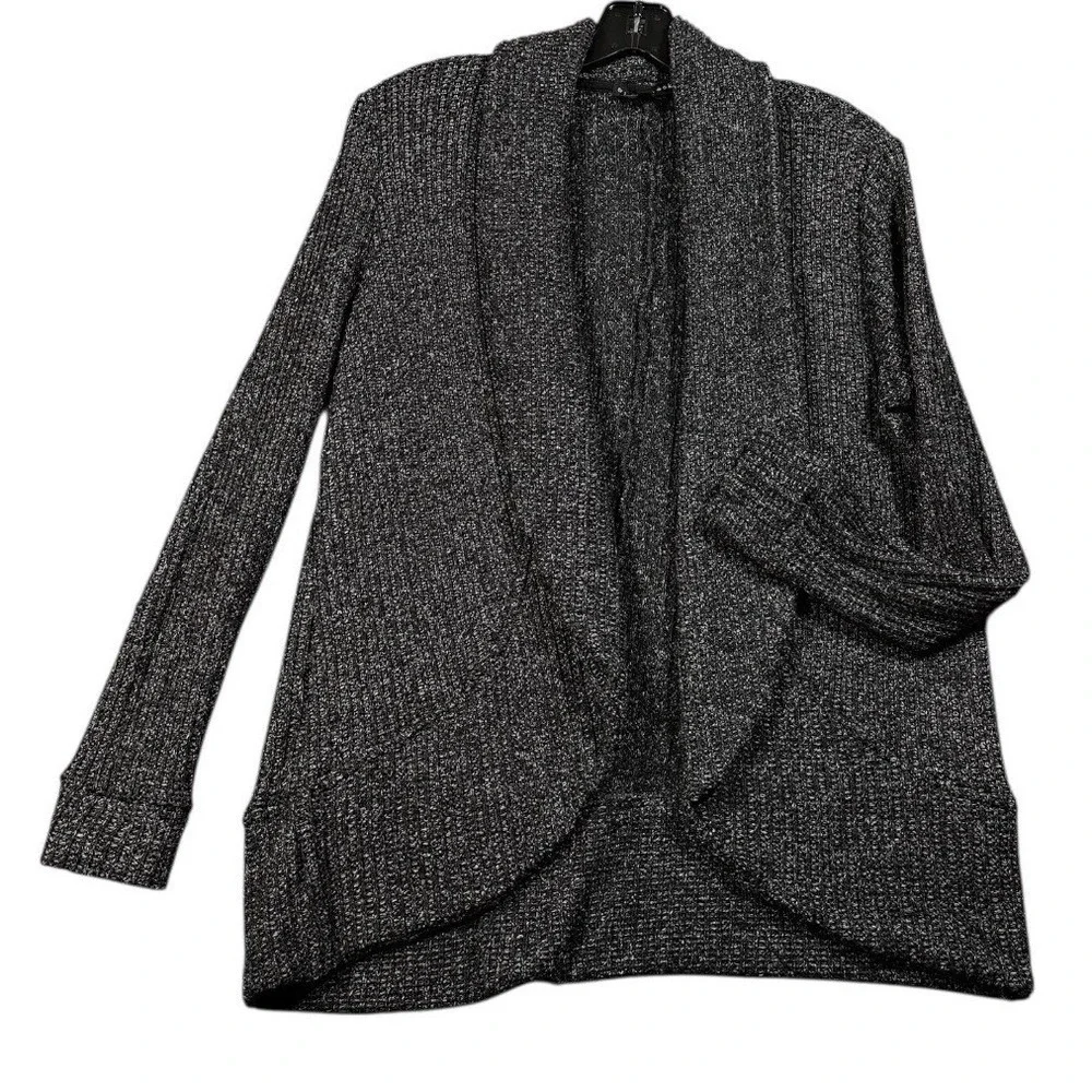 Gibsonlook Open Front Knit Cardigan Sweater Charcoal Gray Medium Officecore - Picture 10 of 14